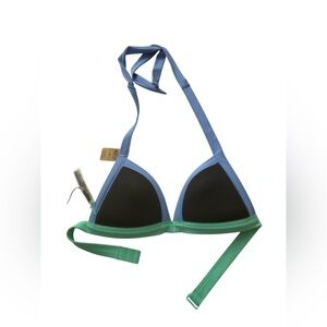 Victoria Secret Pink Blue and Green Bikini Top Color block Size Small NEW